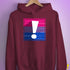 Bisexual Pride Flag Exclamation Point Hoodie - Maroon